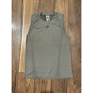 Gymshark Men's Small Apex Slim Fit Sport Seamless Tank Top Grey Workout